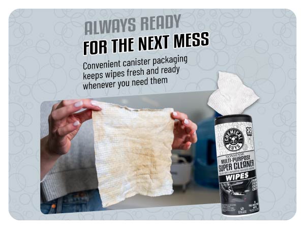 Chemical Guys Nonsense Wipes - No Residue, Gentle Cleaning Power for Every Car Interior Surface