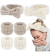 WHAVEL 6 PCS Face Wash Headband Wristband Set, Spa Headband Makeup Skincare Headbands Wrist Bands...