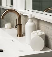Jo Lavie Premium Crystal White 4 Pcs Bathroom Accessory Set. Modern Decor Complete Bath Restroom ...