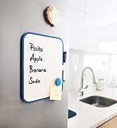 Magnetic Dry Erase Board for School Locker, 8.5" x 11", Blue-Framed with Marker and 2 Magnets - S...