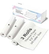 NADAIIN 3 Rolls Thermal Printer Paper 8.5''x11'' US Letter Size, Thermal Paper Quick-Dry, Compati...