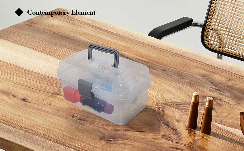 Clear Gray Multipurpose Portable Storage Box - Plastic Sewing Box