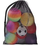 Large Heavy-Duty Mesh Sports Ball Bag for Soccer, Basketball, Volleyball, Football, Baseball, Gol...