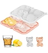 Silicone Ice Cube Tray,Bear 3D Large Ice Cube Molds for Whiskey,Cocktails,Wine,Juice and Bourbon,...