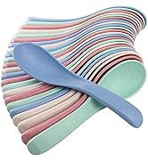 WUWEOT 24 Pack Wheat Straw Soup Spoons, 6 Inches Colourful Unbreakable Meal Spoon, Cereal Dinner ...