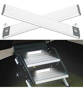 2PCS RV Lights Exterior Motion Sensor RV Step Light,Under Cabinet Lighting Camping Wireless USB R...