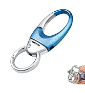 Key Chain Quick Release Clip with 3 Heavy Duty Key Rings and 1 D-Ring,360°Swivel Car Carabiner Ke...