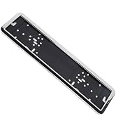 2 Pcs European License Plate Holder, Stainless Steel Frame, EU Tag Mounting Bracket, No Drilling ...