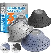 zaa Bathtub Drain Hair Catcher, Silicone Collapsible 3 Pack Drain Protector for Pop-Up and Regula...