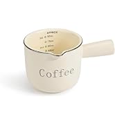LUCKTE 3 oz Espresso Cups with Handle,Ceramic Measuring Cup with Double Scale,Espresso Accessorie...