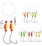 Alwonder 5-Pack Pompano Rigs Surf Fishing Rigs with Snell Floats, Saltwater Live Bait Rig Swivels...