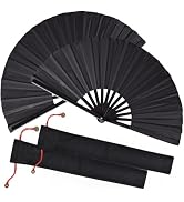 HONSHEN Folding Hand Fan with Bamboo for Women Men, Chinese Japanese Bamboo Fan Hand Fan for Fest...