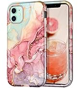 CASEFIV Compatible with iPhone 11 Case,Marble Pattern 3 in 1 Heavy Duty Shockproof Full Body Rugg...