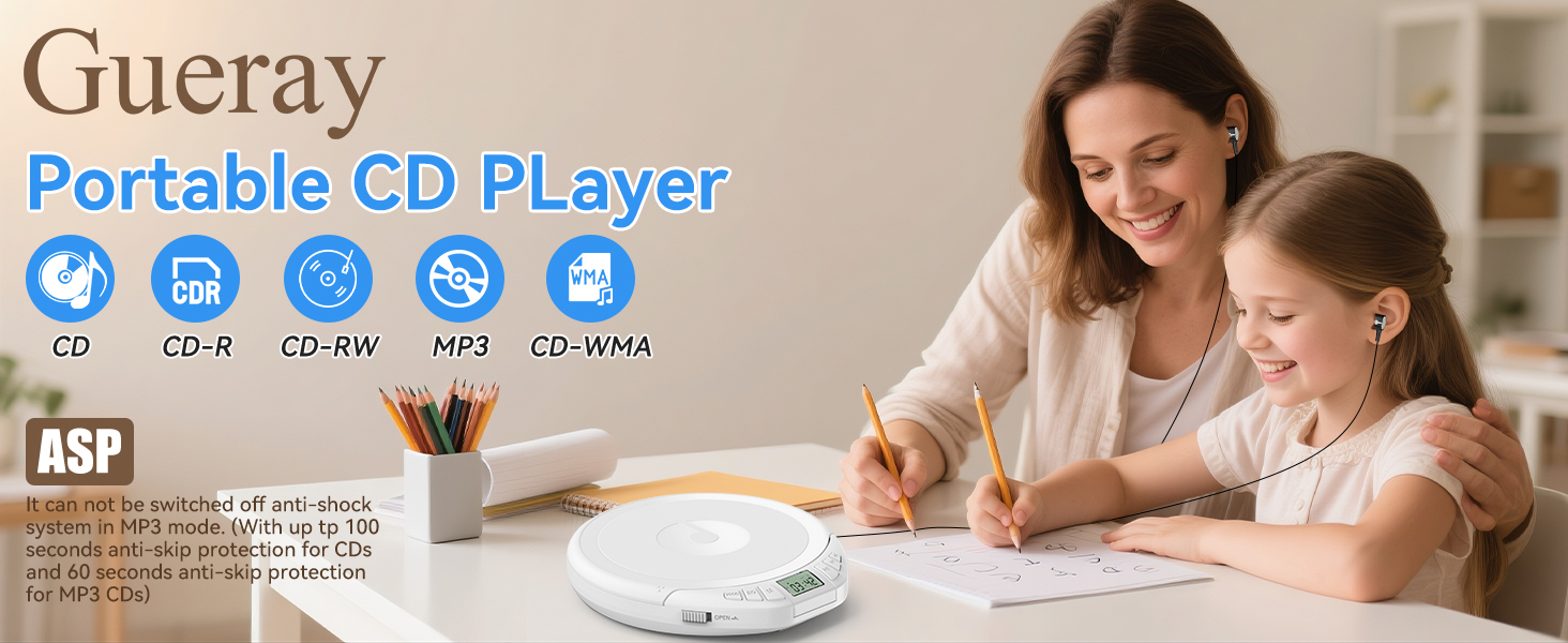 cd player portable with antiskip