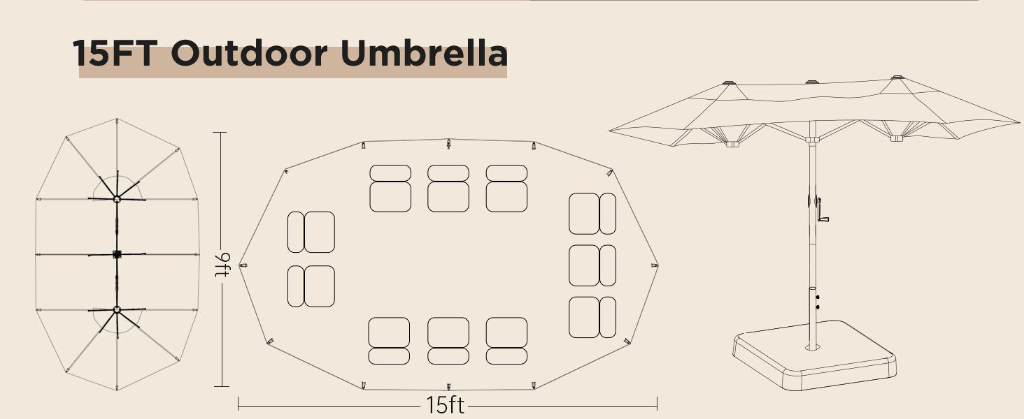 15FT Patio Umbrella