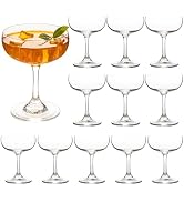 YARYOUNG Set of 12 Crystal Champagne Glasses, 7 oz Elegant Coupe Glasses, Classic Cocktail Glass ...