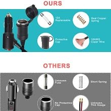 5FT Cigarette Lighter Extension Cord with On Off Switch