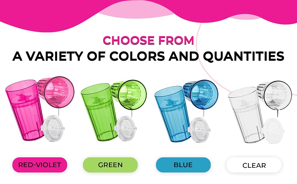 Reflo cups shown in 4 colors