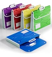 ABC life 5 Pack Plastic File Folder with Handle, Large Capacity Document Organizer Box, Portable ...