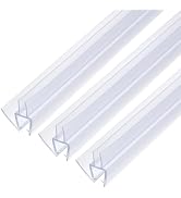 uxcell Shower Door Bottom Seal, Shower Door Sweep for 1/4" Thick Glass 47" Long (15.7" x 3 Pcs), ...