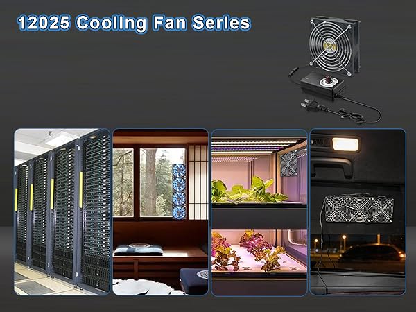 Computer Fan with AC Plug,120 mm Variable Speed Small Brushless Cooling Fan