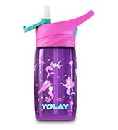YOLAY 15oz Kids Water Bottle For School Boys and Girls, Durable Toddler Water Bottle with Straw L...