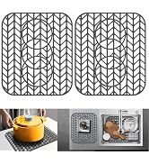 JIUBAR Sink protectors for kitchen sink |12.25"X11.5",13.58"x 11.6"silicone sink mat| Silicone Ki...