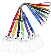 AMUU 6 Pack Lanyards Adjustable Extend Length Lanyard with id Badge Holder for Women Keys Kids Me...