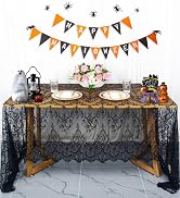 Black Lace Tablecloth Floral Eyelash Lace Tablecloth 60x120 Inch Bridal