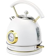 Rasonic Classic Retro Electric Kettle, 1.8L Stainless Steel, 1500W Fast Quiet Boiling, Temperatur...