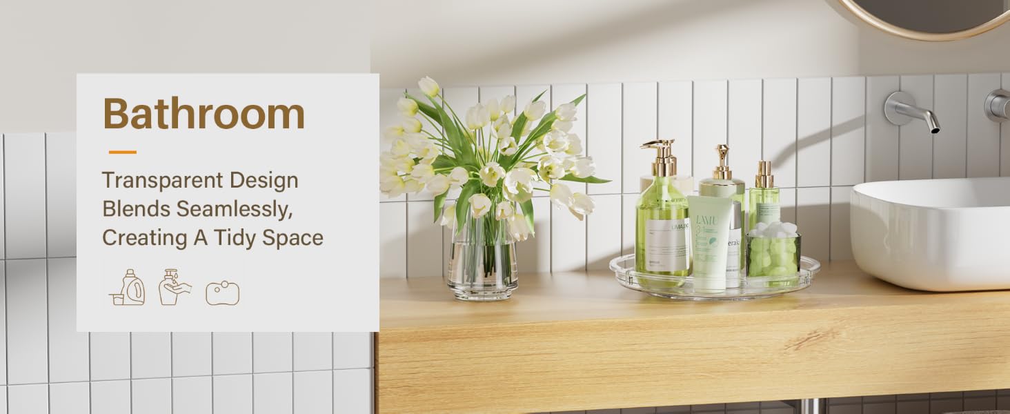 Lazy Susan for bathroom countertop organizer