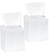 Avolander Tissue Box Cover 2-Pack, Square Tissue Holder with Bottom Belt, Modern Tissue Case Faci...