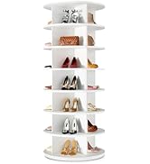 BrFoYu Rotating Shoe Rack 7 Tier Spinning Shoes Organizer Tower for 28-32 Pairs Lazy Susan 360 Re...