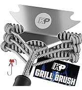 KP Grill Brush for Outdoor Grill–3 in 1 Safe Grill Cleaner Brush & Grill Scraper –No Bristles BBQ...
