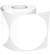 Meitaat 4 Inches White Circle Stickers Roll 300 PCS, Self-Adhesive Large Round Color Coding Label...
