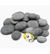 DALTACK 40 Pcs Large Rocks for Painting 25pcs 2-3in & 15pcs 3-4in Natural Flat & Smooth River Roc...