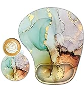 ArtSo Ergonomic Mouse Pad with Wrist Support Gel Mouse Pad Wrist Rest, Non-Slip PU Base Comfortab...