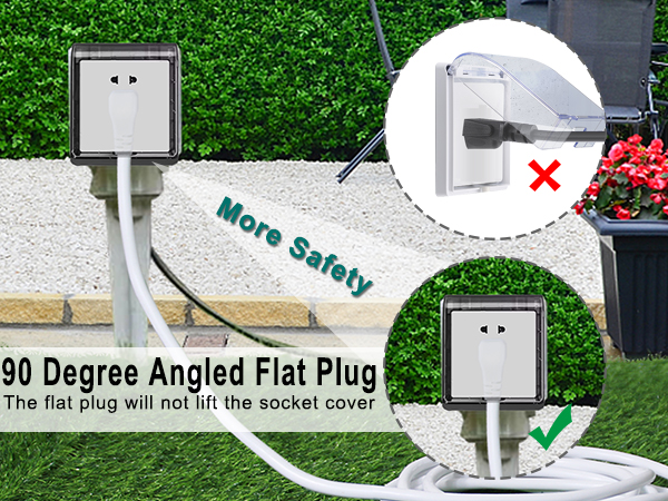 White Outdoor Extension Cord - SJTW 16AWG Weatherproof Grounded 3Prong Extension Cord