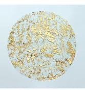Snowkingdom 100 Pack Gold Disposable Placemats Foil Mesh 13 Inch Round Pressed Fall Table Mates 1...