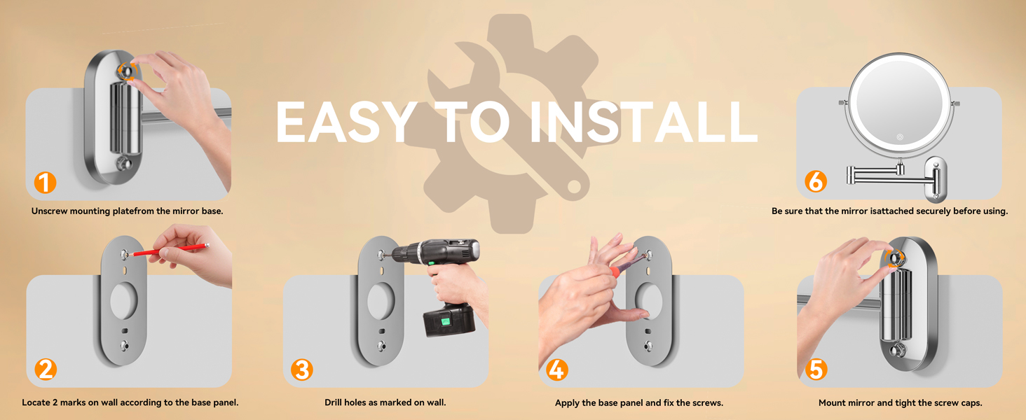 Screw mounting with built-in level for stable installation