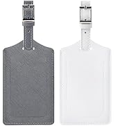 2 Pack Luggage Tags for Suitcases Premium Leather Travel Backpack Tags Airplane Travel Essentials...