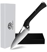 TACRAY Folding Kitchen Chef Knife, 5.49" Foldable Camping Knife with C VG10 Stainless Steel Blade...