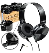 Bulk Classroom Headphones (10 Pack) - On-Ear Premium Student Headsets: Perfect for Kids K-12 in C...