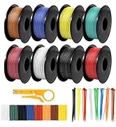 DEKIEVALE 18 AWG Stranded Wire Spool, 16.5ft Each in 8 Colors - Silicone Electrical Tinned Copper...