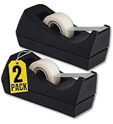 1InTheOffice Tape Dispenser Desk, Desktop Tape Dispenser, Black "2 Pack" (Tape Dispenser)