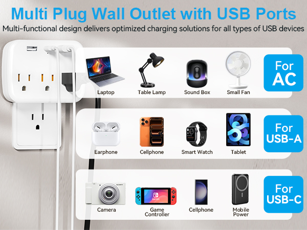 6 outlet wall surge protector