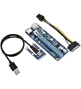 Mini PCI E to PCI Express16x Extender Riser Adapter, SATA Power Cord Converter for Video Card Min...