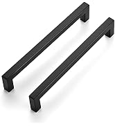 Ravinte 20 Pack 7-1/2 Inch Kitchen Square Cabinet Handles Matte Black Pulls Black Drawer Pulls Ki...
