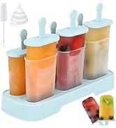 WMKGG Popsicles Molds Set, 6 PCS Ice Pop Mold,Homemade Ice Cream Mould with Sticks, Popsicle Make...