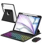 EAMPANG Case with Keyboard Mouse for iPad Air 11 inch M3 M2/ Air 10.9 5th 4th Generation,Rainbow ...
